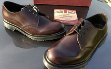 Dr Martens 1461 Merlot Boanil scarpe in pelle con spazzole UK 9,5 EU 44 Made in England 