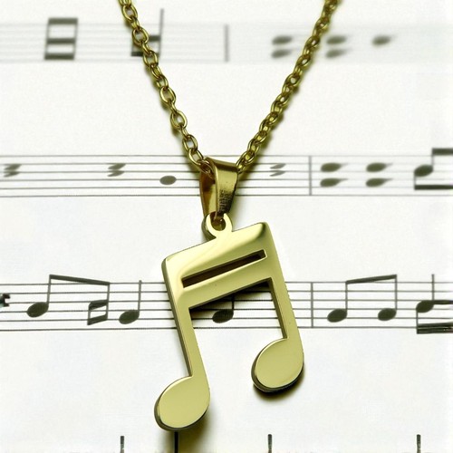 Collana note musicali - oro, pvd
