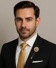 Da Uomo Oro Cristallo Spilla