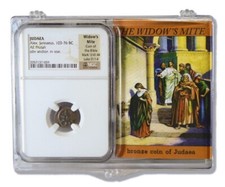 Widows Mite certificato NGC * eccellente * Judean Prutah 103-76 aC con scatola e certificato di autenticità