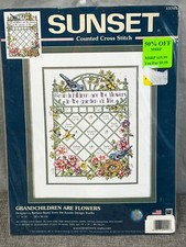 Kit punto croce contato al tramonto #13705 I NIPOTEN SONO FIORI 11 X 14"