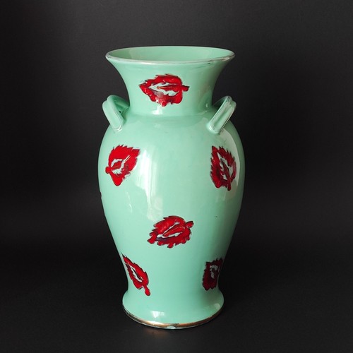 Vaso ceramica con foglie - vaso, in