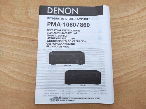 Denon pma 1060 - denon, user