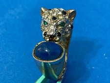 ANELLO ALTA BIGIOTTERIA PANTERA PANTHER CON PIETRE ARGENTO 800 VINTAGE.