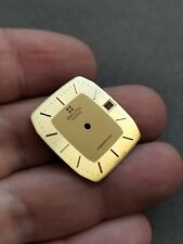 70s ZENITH COSMOPOLITAN QUARTZ VINTAGE WATCH DIAL QUADRANTE UHREN 23x26mm GOLDEN