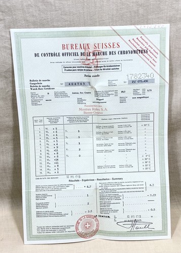 Rolex 1968 certificate - rolex,