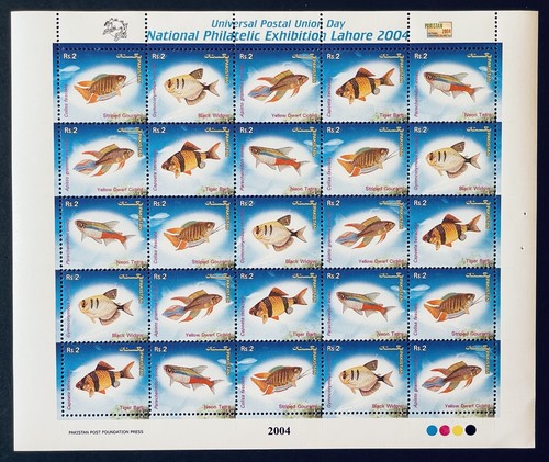 Foglio francobolli pesci - foglio,