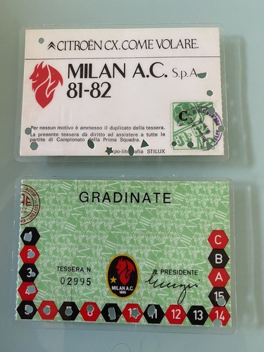 Tessera abbonamento milan c - milan, a.c