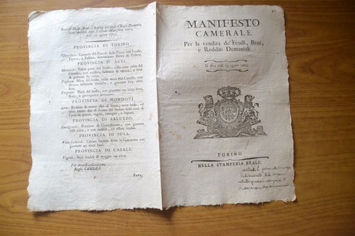 Antico manifesto camerale - antico,