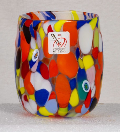 Bicchiere vetro mosaico - , murano