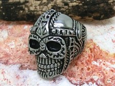 Teschio Anello Acciaio Inox Con Decorazioni Teschio Uomo Donna