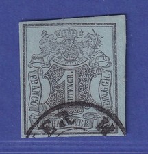 Hannover 1850 cifra valore 1 Gutegroschen Michel n. 1 timbrato