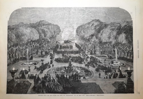Stampa antica versailles festa - antica,