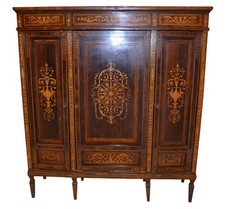 elegante libreria stile Luigi XVI epoca primi  '900 in palissandro con intarsi