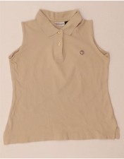 Polo donna senza maniche MURPHY & NYE UK 10 piccola beige cotone DI17