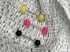 Piercing Acciaio Chirurgico per la lingua con palline colorate