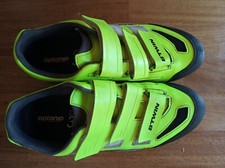Scarpe ciclismo MTB, gialle, chiusura velcro, tg 43, usate, BTwin