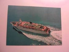 CARTOLINA MOTONAVI TRAGHETTO MANZONI TIRRENIA NAVIGAZIONE NAPOLI ANNULLI MANZONI