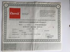 certificato azionario ETERNIT - GENOVA