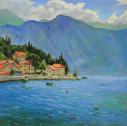 Quadro paesaggio marino plein