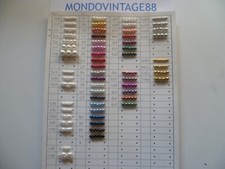 CARTELLA CAMPIONARIO PERLINE PERLE VINTAGE ANNI 80 MISURE TABELLA 21 X 27,5 CM