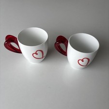 Coppia di Bellissime Tazze Guzzini Italia Love Cuore Ottime Condizioni