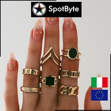 Set 7 Anelli Donna Dorati in