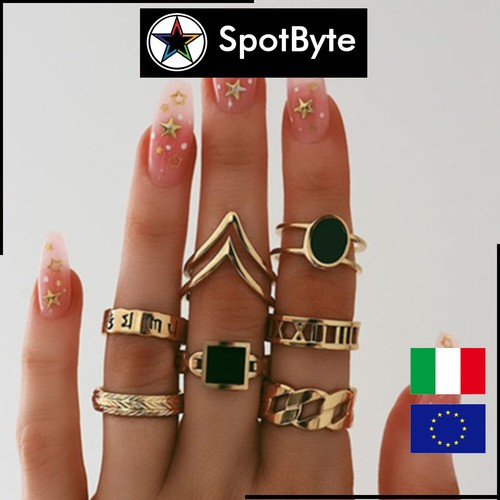 Set anelli donna dorati - 7,