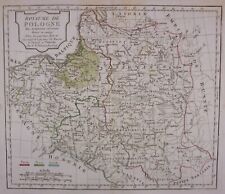 CARTE ANCIENNE ROYAUME DE POLOGNE VAUGONDY DELAMARCHE GRAVURE POLSKA