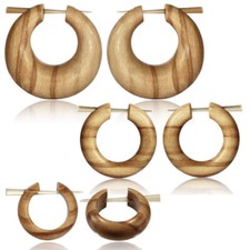 1 Paio Orecchini di Legno a