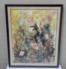 Quadro astratto originale con cornice vintage