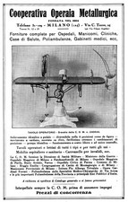 PUB.1928 COOPERATIVA OPERAIA METALLURGICA BREVETTO TAVOLO OPERATORIO OSPEDALE