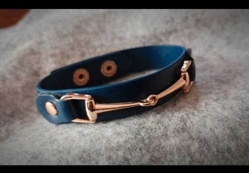 Braccialetto ecopelle blu - ecopelle,