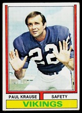 Paul Krause, 1974 Topps, #82