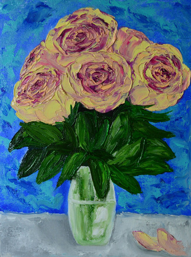 Dipinto originale rose fiori