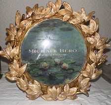 MICHAEL HERO CRISTALLO SWAROVSKI romantico reticolo floreale cornice rotonda