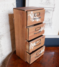 Cassettiera 4 cassetti industriale multi cassetti parete legno artigianale nuova vintage retrò