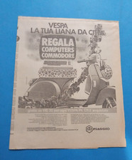 PUBBLICITA'  1984 VESPA PIAGGIO PX 125 E REGALA COMPUTERS COMMODORE ADV WERBUNG