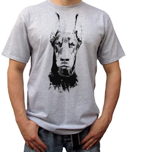 Doberman pinscher head - doberman, t