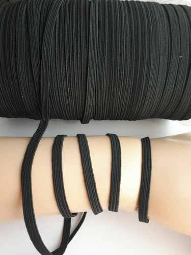 Nastro elastico nero - , cordino
