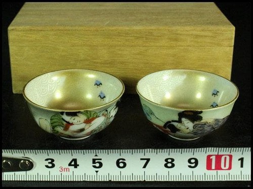 Antica coppia tazze sake - antica, di