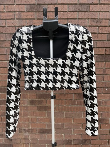 Top zara nero bianco - top,