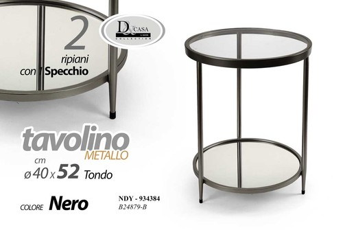 Tavolino tondo metallo nero - tondo,