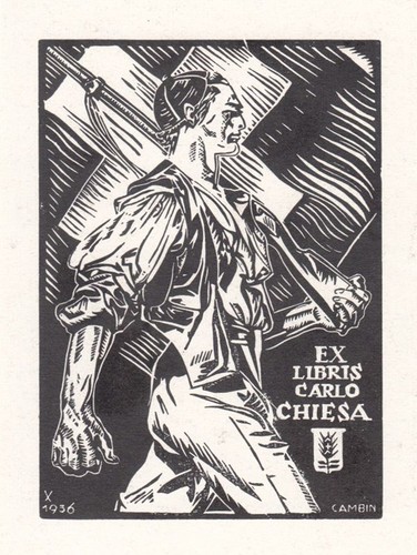 Exlibris bookplate lavori - bookplate, in