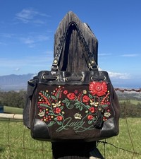 Charm borsa Juicy Couture Y2K vintage Daydreamer in spugna ricamato floreale