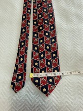 Cravatta uomo A.D'este classica di design 100% seta rossa "la caccia" cravatta equitazione