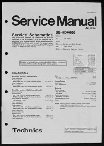 Originale technics dv170 - originale, sl-dv170