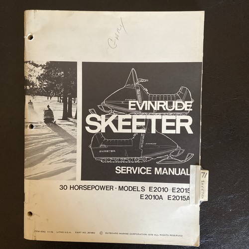 Evinrude skeeter 1971 manuale - evinrude,