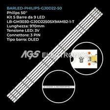 KIT 5 BARRE STRIP 9 LED TV