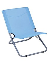 SPIAGGINA SEDIA SPIAGGIA MARE PIEGHEVOLE IN ACCIAIO CON TELO CELESTE